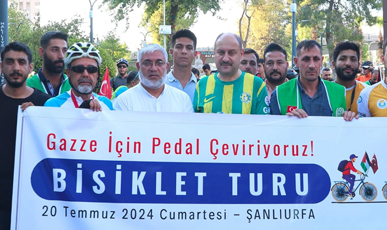 Şanlıurfa İHH'dan Gazze'ye bisikletli destek turu