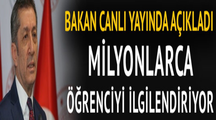 Bakan canlı yayında açıkladı!