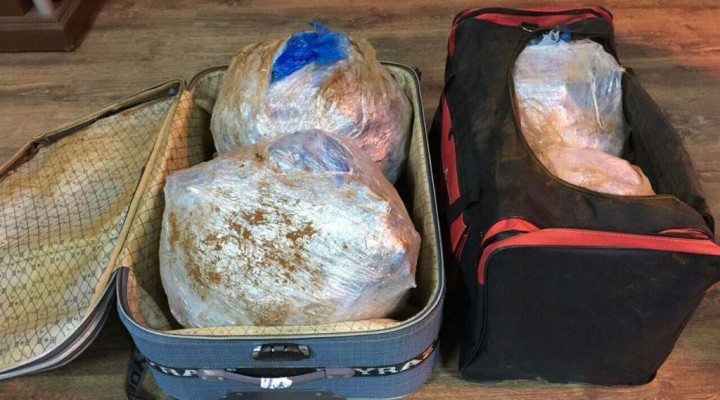 Yolcu otobüsünde 17 kilo esrar ele geçti