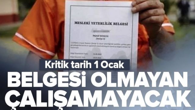 Belgesi olmayan çalışamayacak '11 gün kaldı'