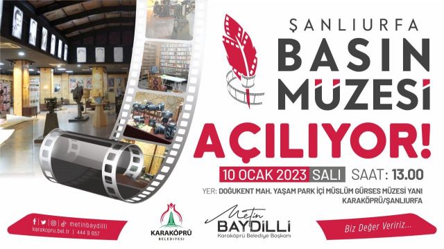 Şanlıurfa’da Sinema ve Basın Müzesi açılıyor