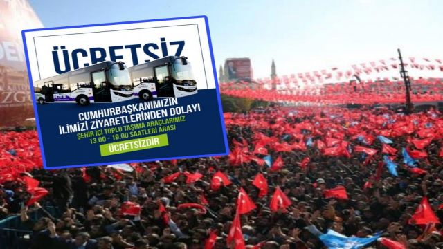 Büyükşehir belediyesi toplu taşımayı ücretsiz yaptı