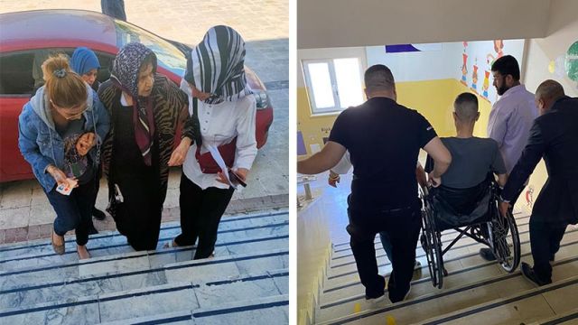 Urfa'da yaşlı ve engelli vatandaşların imdadına kat görevlileri yetişti