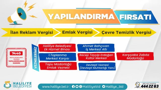 Belediyeden uyarı:Son gün 30 Haziran