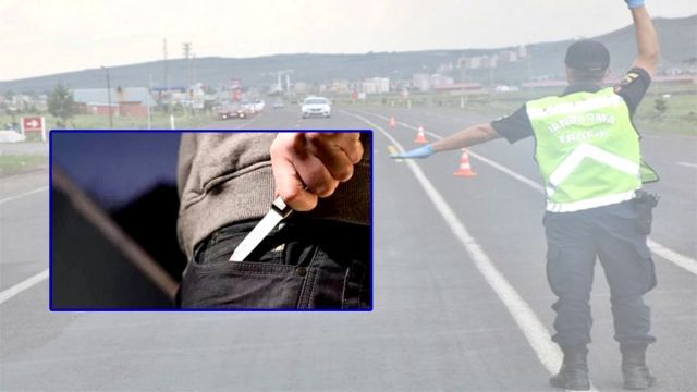 Urfa’da eli bıçaklı şahıs yolu trafiğe kapattı