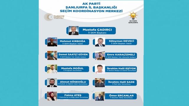 AK Parti Şanlıurfa SKM Yönetimi belli oldu