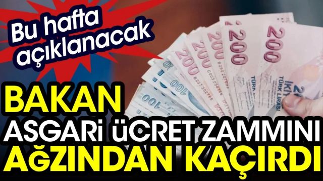 Bakan asgari ücret zammını ağzından kaçırdı.