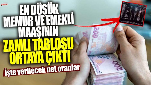 En düşük memur ve emekli maaşının zamlı tablosu ortaya çıktı!