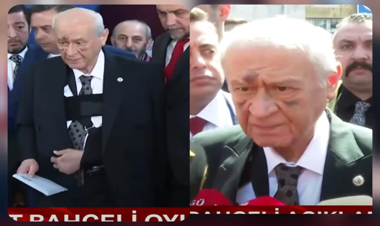 Oy kullanan Bahçeli’nin sargılı kolu dikkat çekti