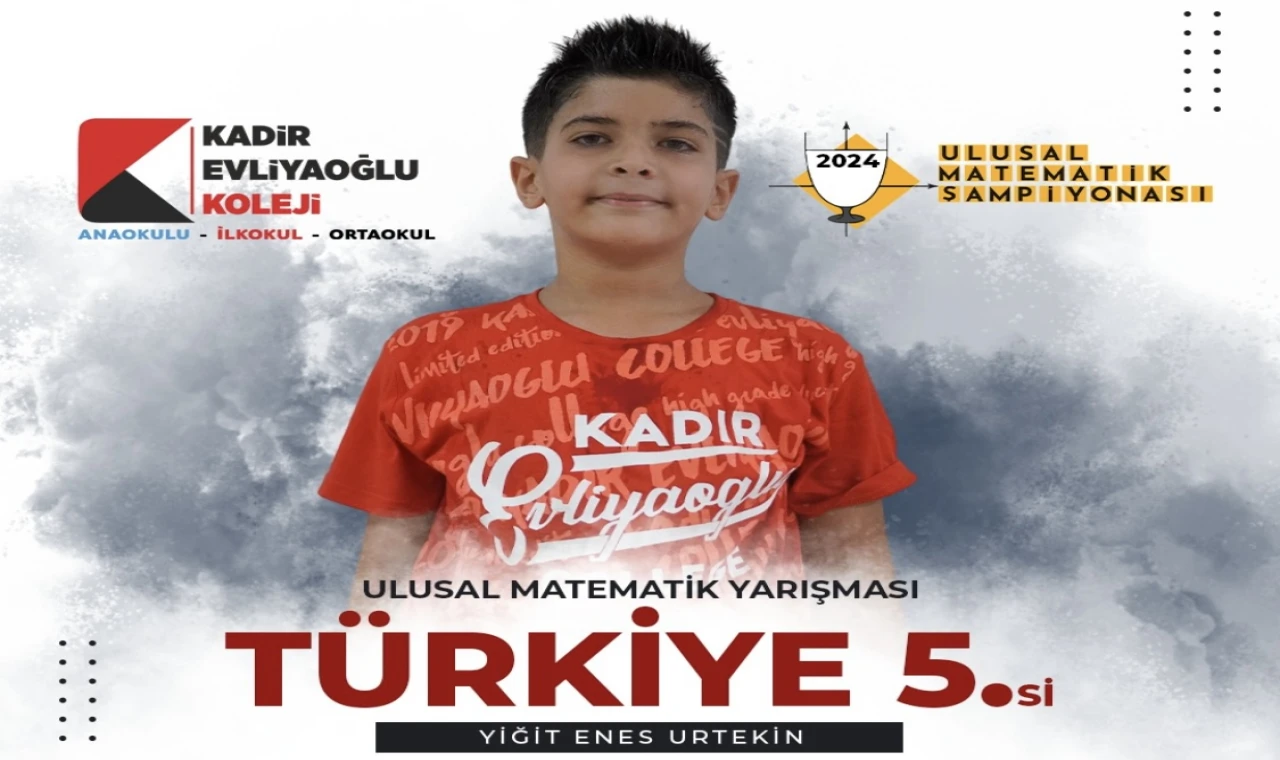 Kadir Evliyaoğlu Koleji'nden Bir Başarı Daha: Öğrencisi Türkiye 5.si Oldu!