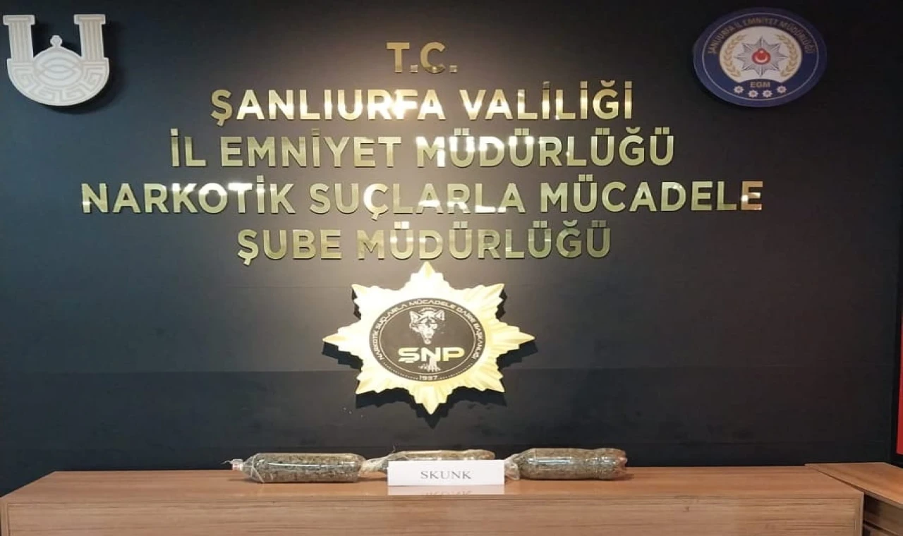 Şanlıurfa'da 1 kilo 400 gram skunk maddesi ele geçirildi