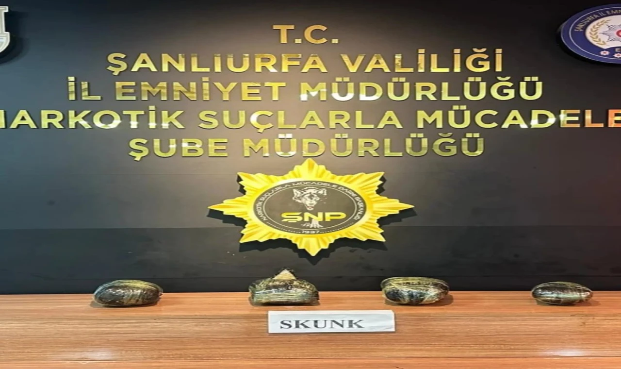 Şanlıurfa'da 4 kilo 350 gram skunk maddesi ele geçirildi