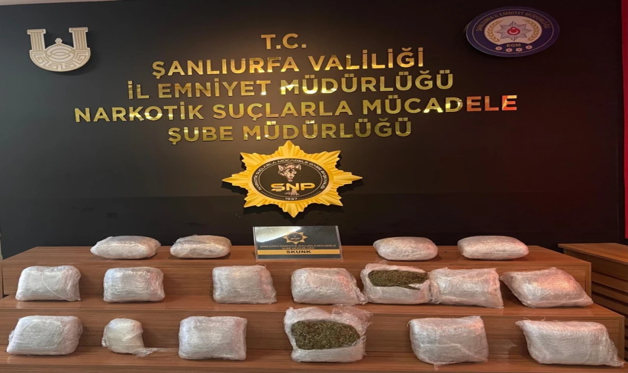 Şanlıurfa'da 18 kilo 150 gram skunk ele geçirildi!