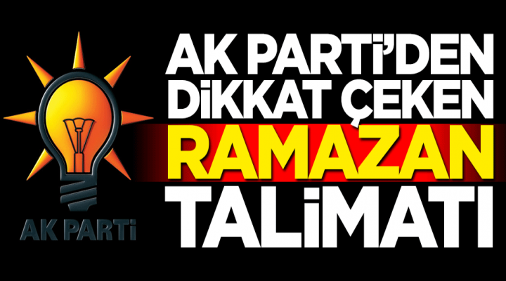 AK Parti'den Belediyelere talimat!