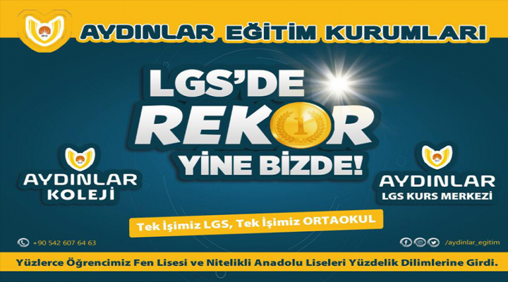 Aydınlar eğitim kurumlarından tarihi LGS başarısı