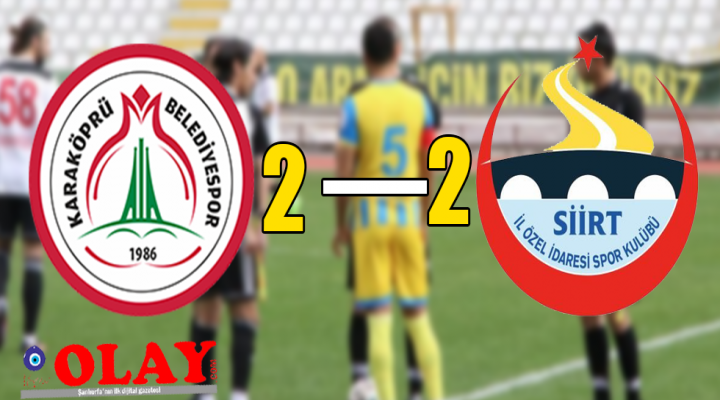 Karaköprü Belediyespor 1 Puanı 2 golle aldı