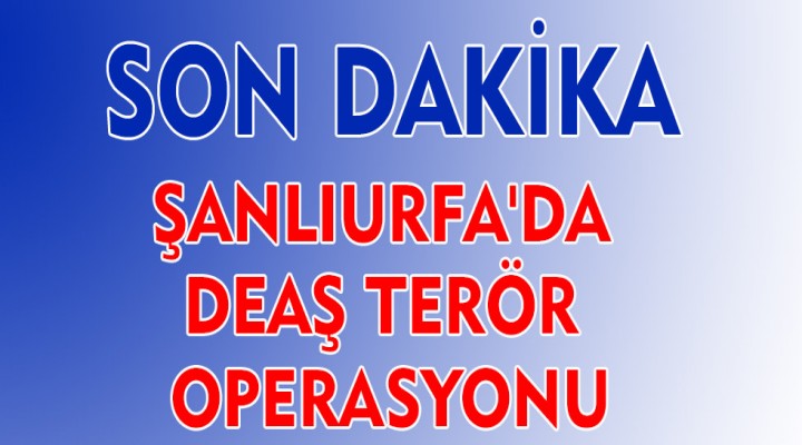 Şanlıurfa'da terör operasyonu