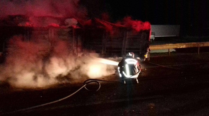 Şanlıurfa'da TIR alev alev yandı