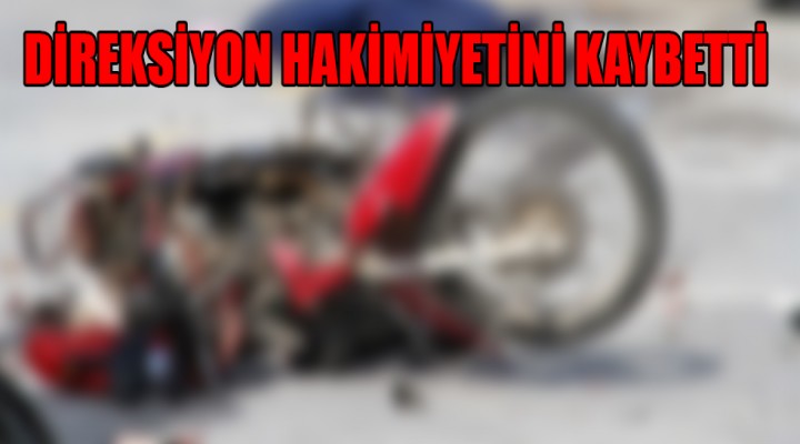 Devrilen motosikletin sürücüsü yaralandı!