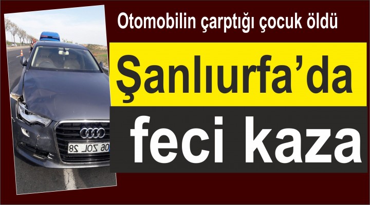 Şanlıurfa'da otomobilin çarptığı çocuk öldü