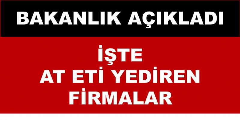 Bakanlık açıkladı: İşte at eti yediren firmalar