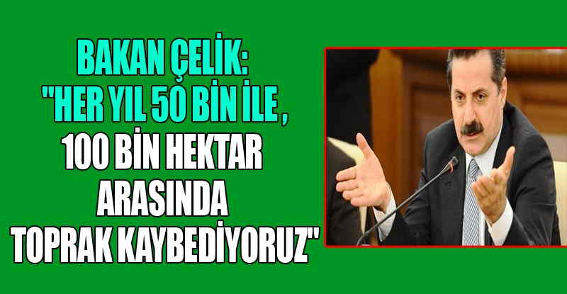 Çelik: \"Her Yıl 50 Bin İle 100 Bin Hektar... 