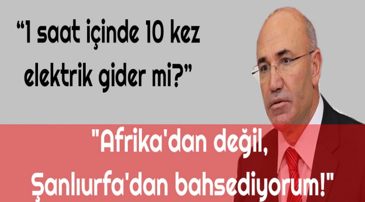 "Afrika'dan değil, Şanlıurfa'dan bahsediyorum!"