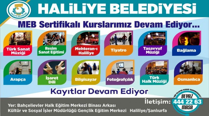 Haliliye Belediyesinde Kurs Kayıtları Devam Ediyor