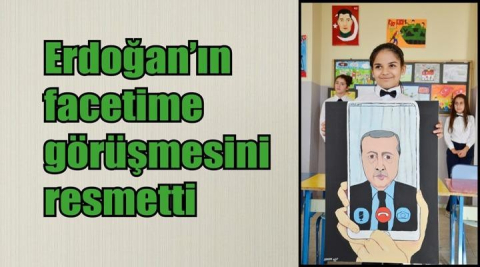 Cumhurbaşkanının facetime görüşmesini resmetti