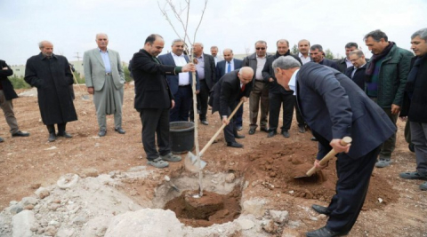 Başkan Çiftçi, muhtarlarla birlikte ağaç dikti