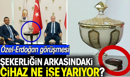 Erdoğan Özel görüşmesinde şekerliğin arkasındaki cihaz dikkati çekti. Cihaz ne işe yarıyordu?