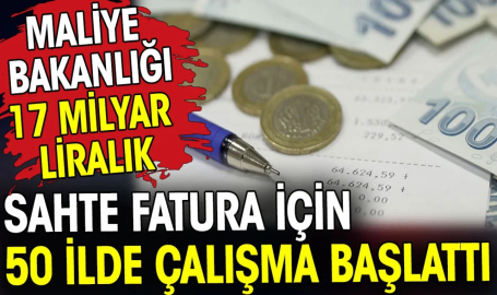 Maliye Bakanlığı, 17 milyar TL'lik sahte fatura için 50 ilde çalışma başlattı. Flaş.. flaş...